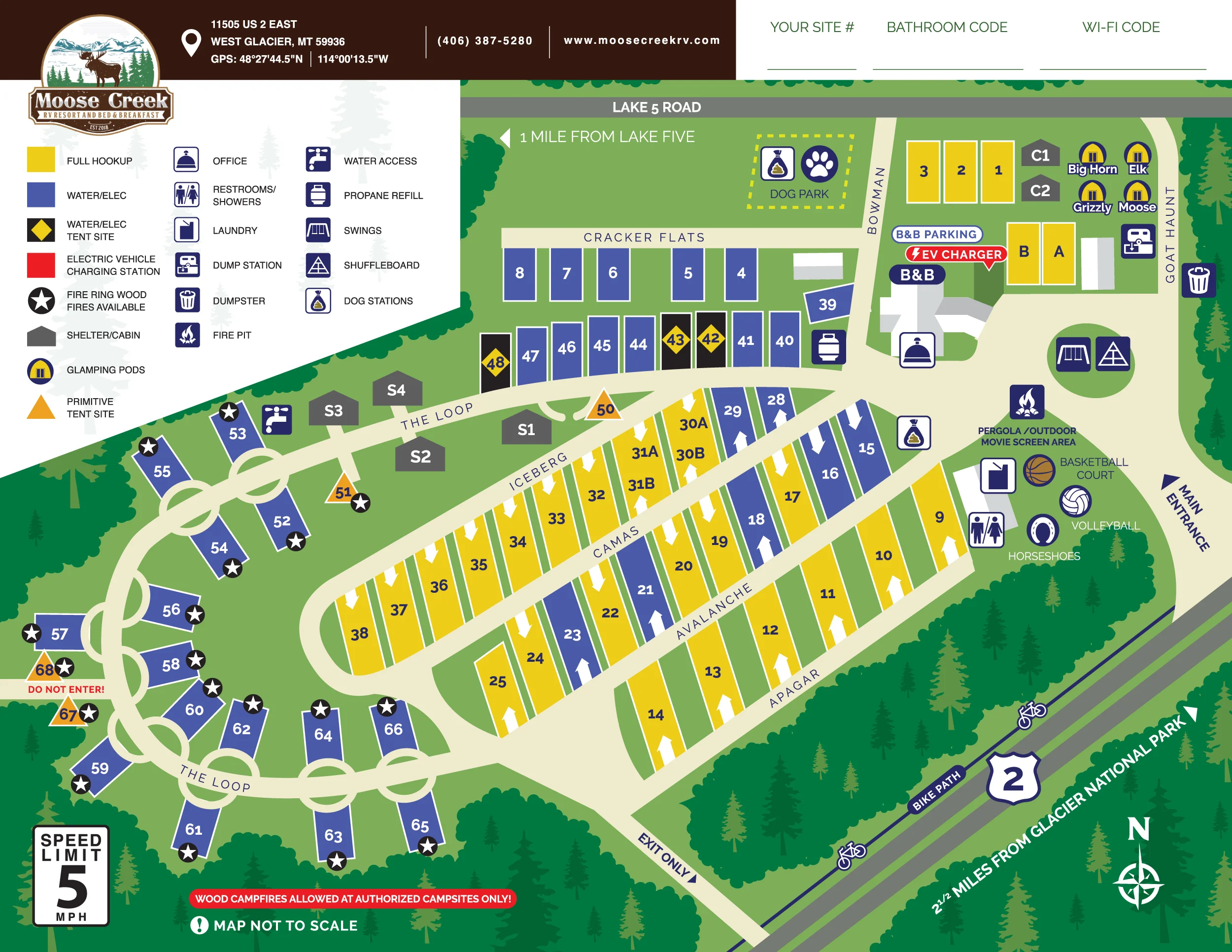 Moose Creek RV Resort Park Map July 2025